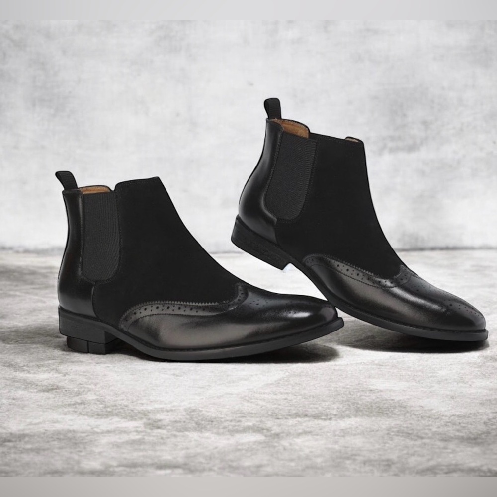 GINO VITALE wingtip brogue Chelsea boots men’s dress shoes size 11